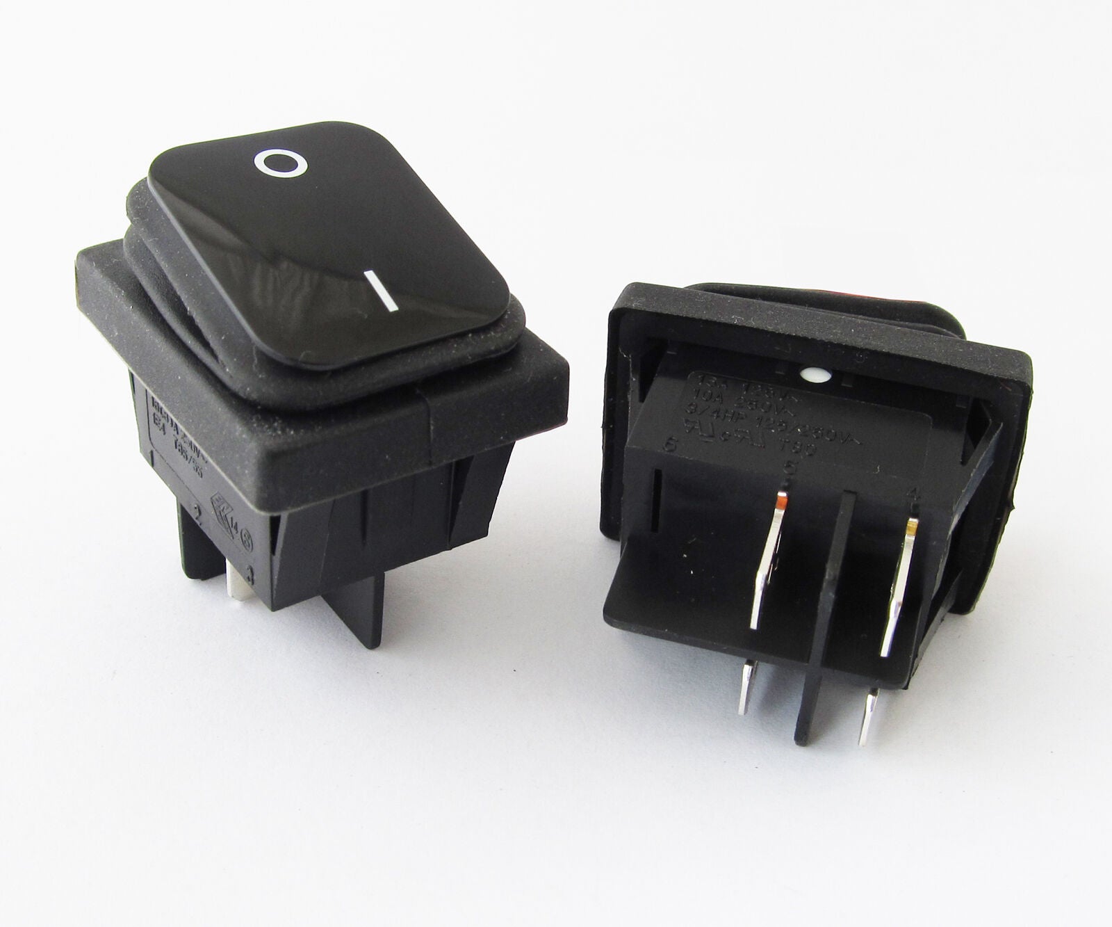 Black RLEIL RL2(P) Waterproof IP65 ON/OFF Boat Car Rocker Switch 16/10A 125/250V