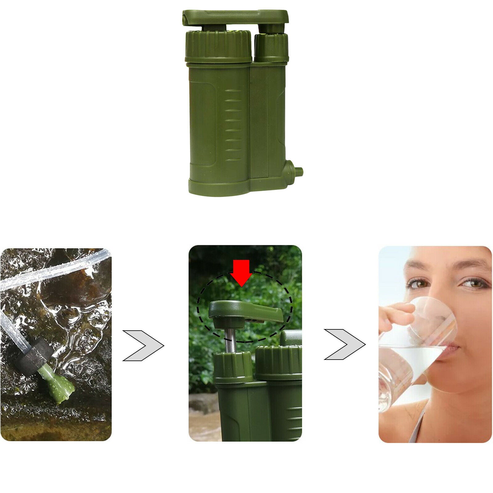 Portable Water Filter, Emergency Personal Camping Water Purifier, with Internal