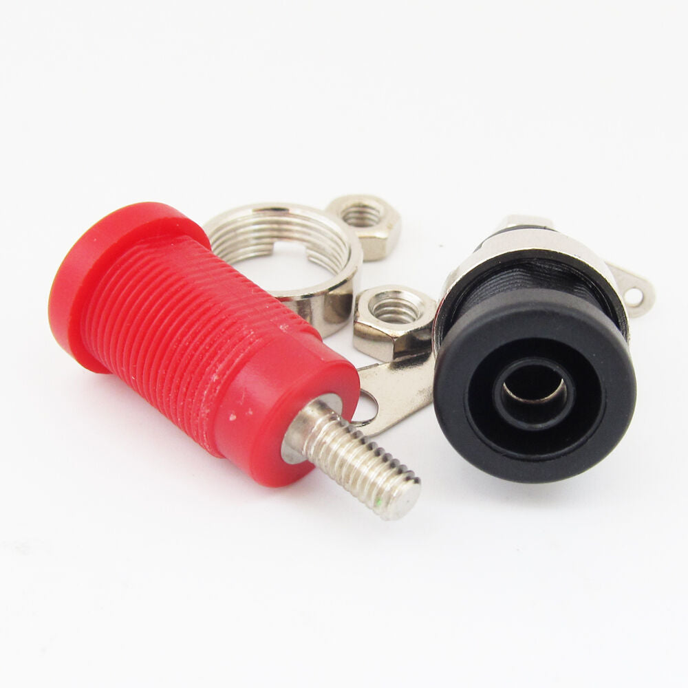 100pcs 4mm Binding Post Banana Jack 4mm Safety protection Plug Red + Black 2099