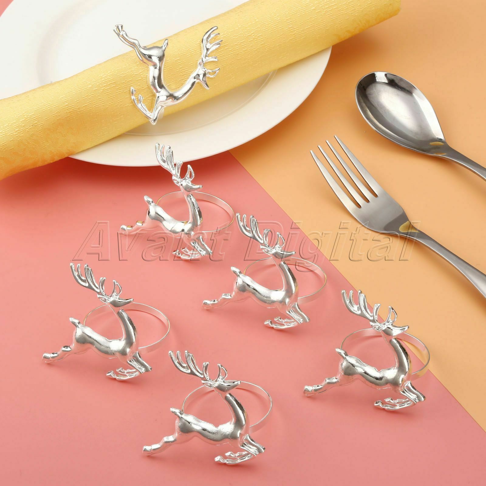Party Decoration Deer Style Napkin Ring Wedding Table Serviette Holder Buckle 6X