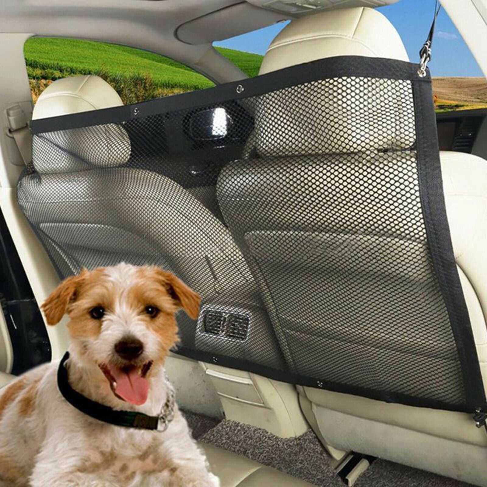 Car Dog Barrier Net Rear Seat Safety Vehicle Backseat for Pets Children