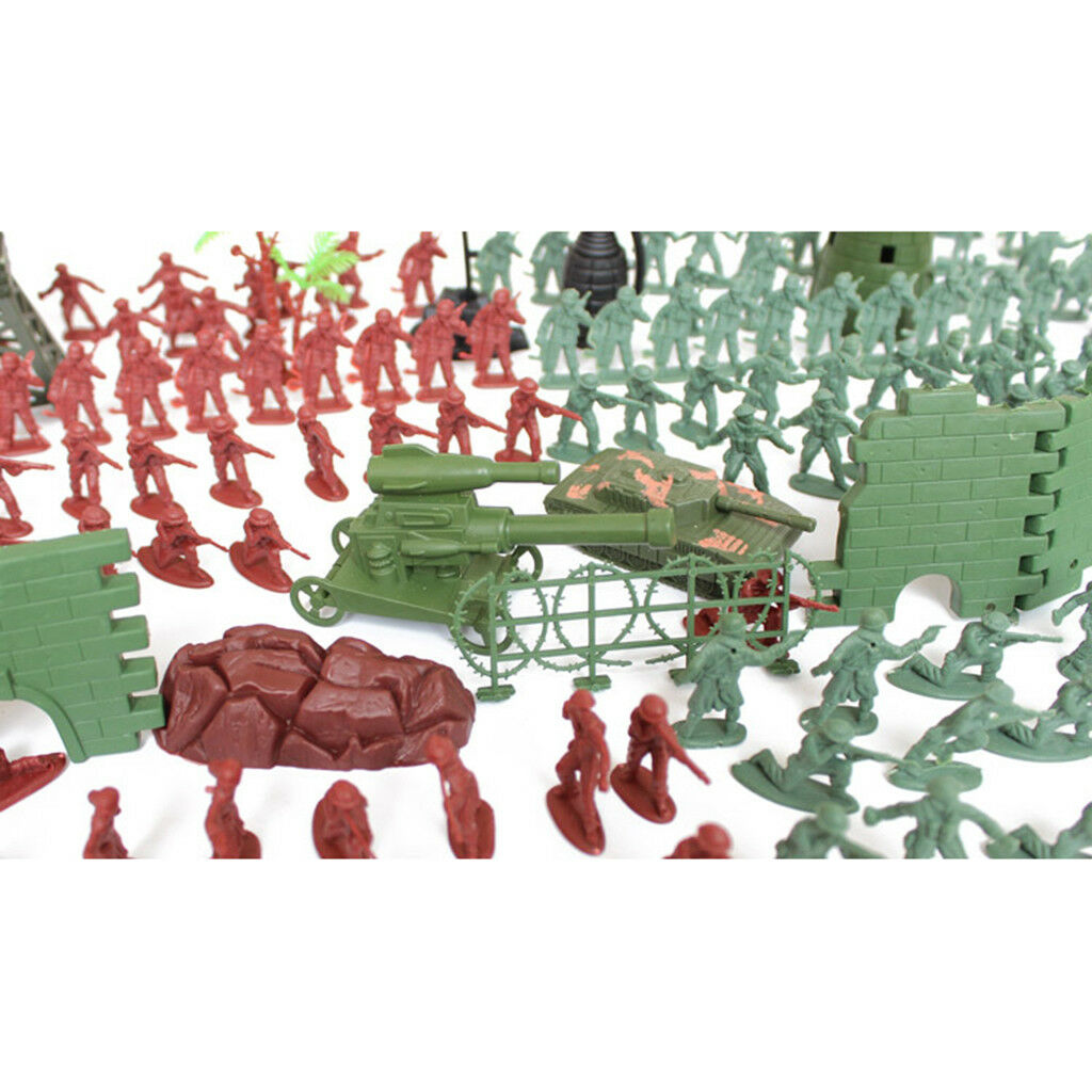 Plastic   Playset, 238pcs 4cm Soldier Army Men Figures in Storage Bag