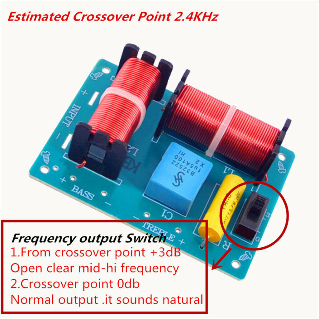 1Pcs Treble Bass 2-Way Frequency Divider Audio Crossover Filters Board 100W