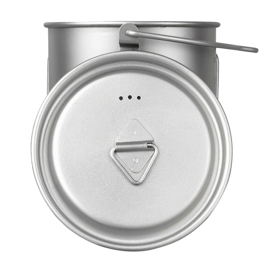 Prettyia 750ml Portable Titanium Pot Water Mug Cup Outdoor Camping Cooking