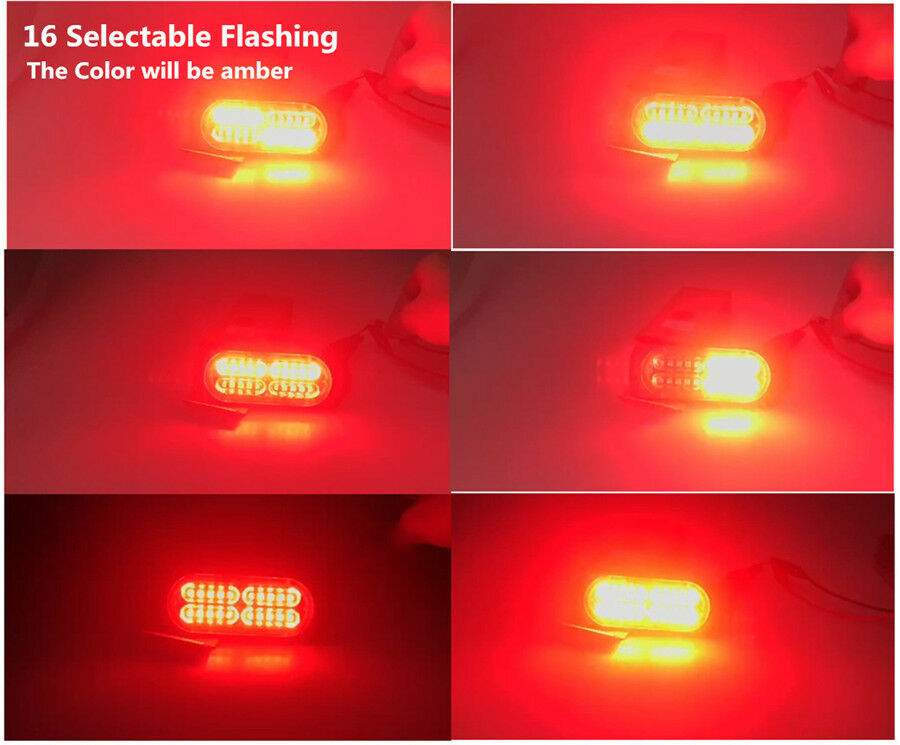Pair Ultra-thin High Power 20 LED Car Truck Strobe Warning Flashing Light Amber