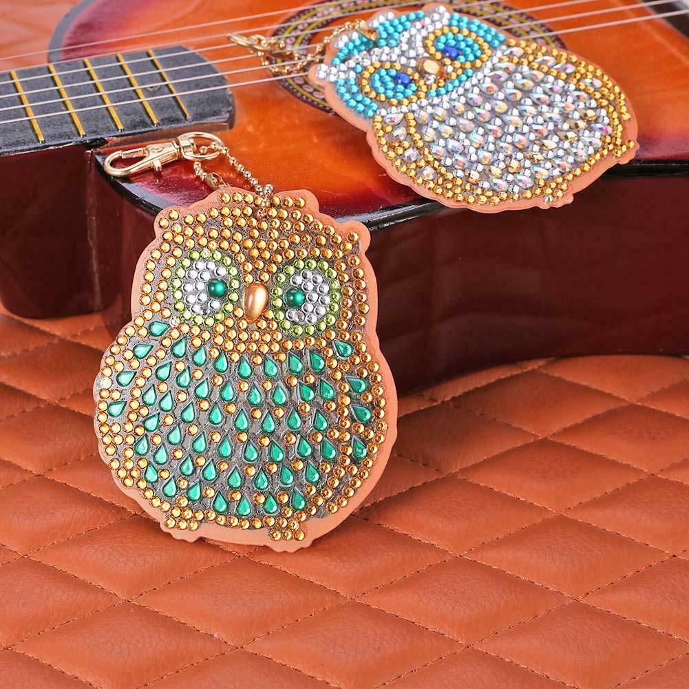 5pcs DIY Full Drill Special Shaped Diamond Painting Bird Key Ring Pendant @