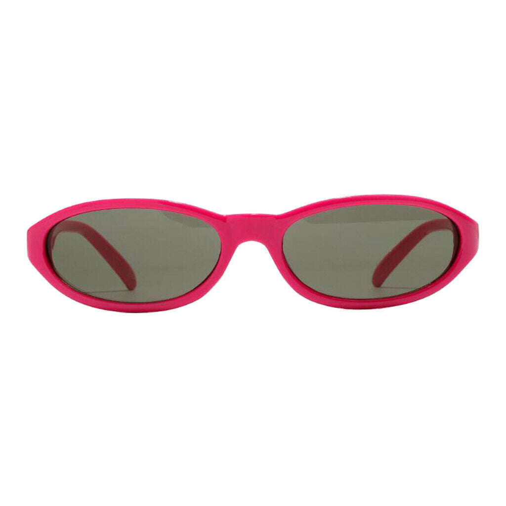 UV400 Oval Small Cat Eye Sunglasses Cool Punk Goth Shades Rave Rose Red