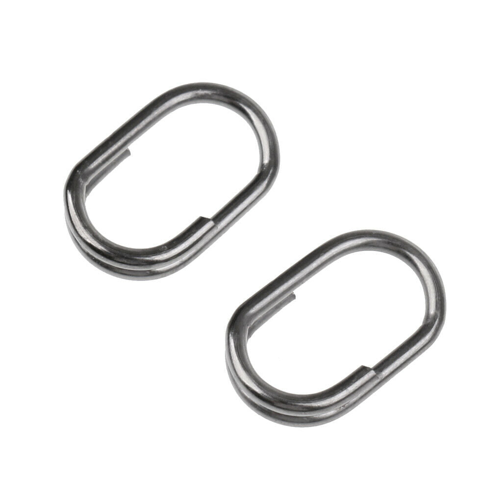 50pcs Stainless Steel Oval Split Rings Fishing Tackle Lure Connectors 4#