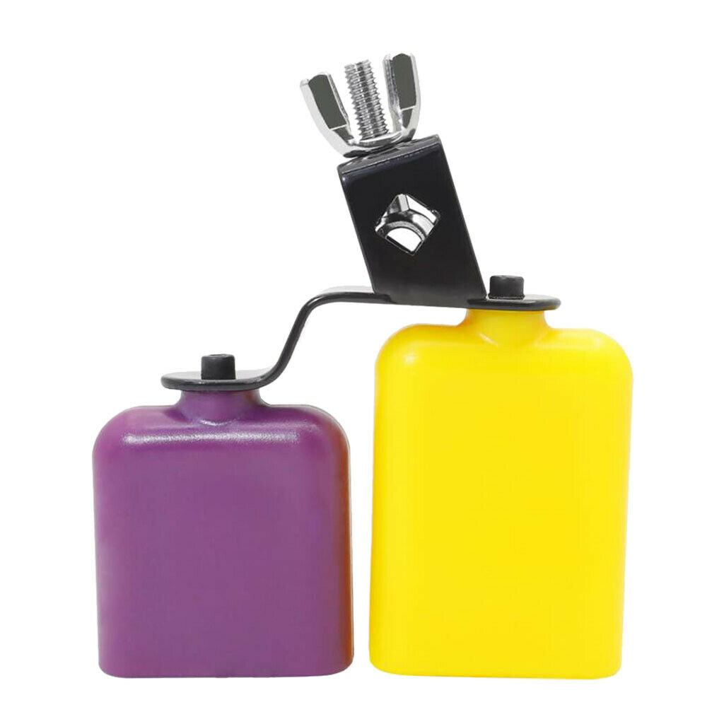 Percussion Cowbell Bangzi Musical Instrument High Bass Yellow-purple Square