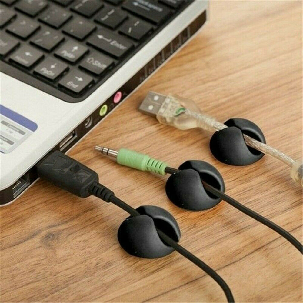 20Pcs Cable Clips Self-Adhesive Desk Cord Management Organizer Wire USB Holder