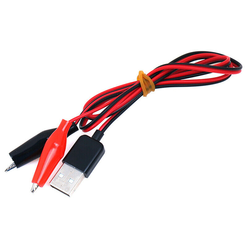 1Pc Alligator Test Clips Clamp to USB Male Connector Power Supply Adapter.l8