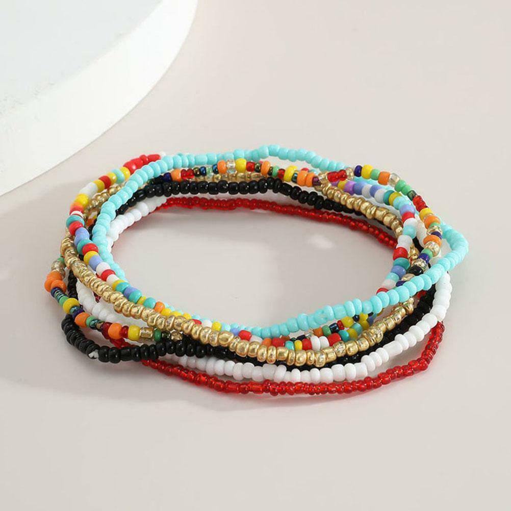 Boho Handmade Beads Multilayered Colorful Women Foot and Hand Chain Jewelry