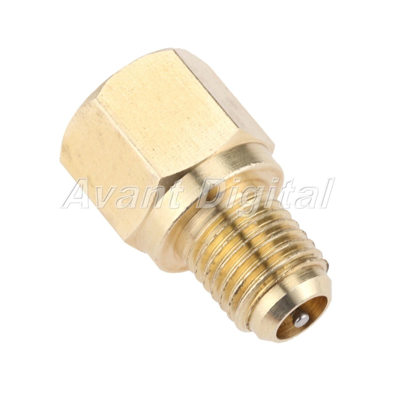 R134a Refrigerant Tank Adapter 1/2'' ACME Female x 1/4'' Male Flare Fitting Hot