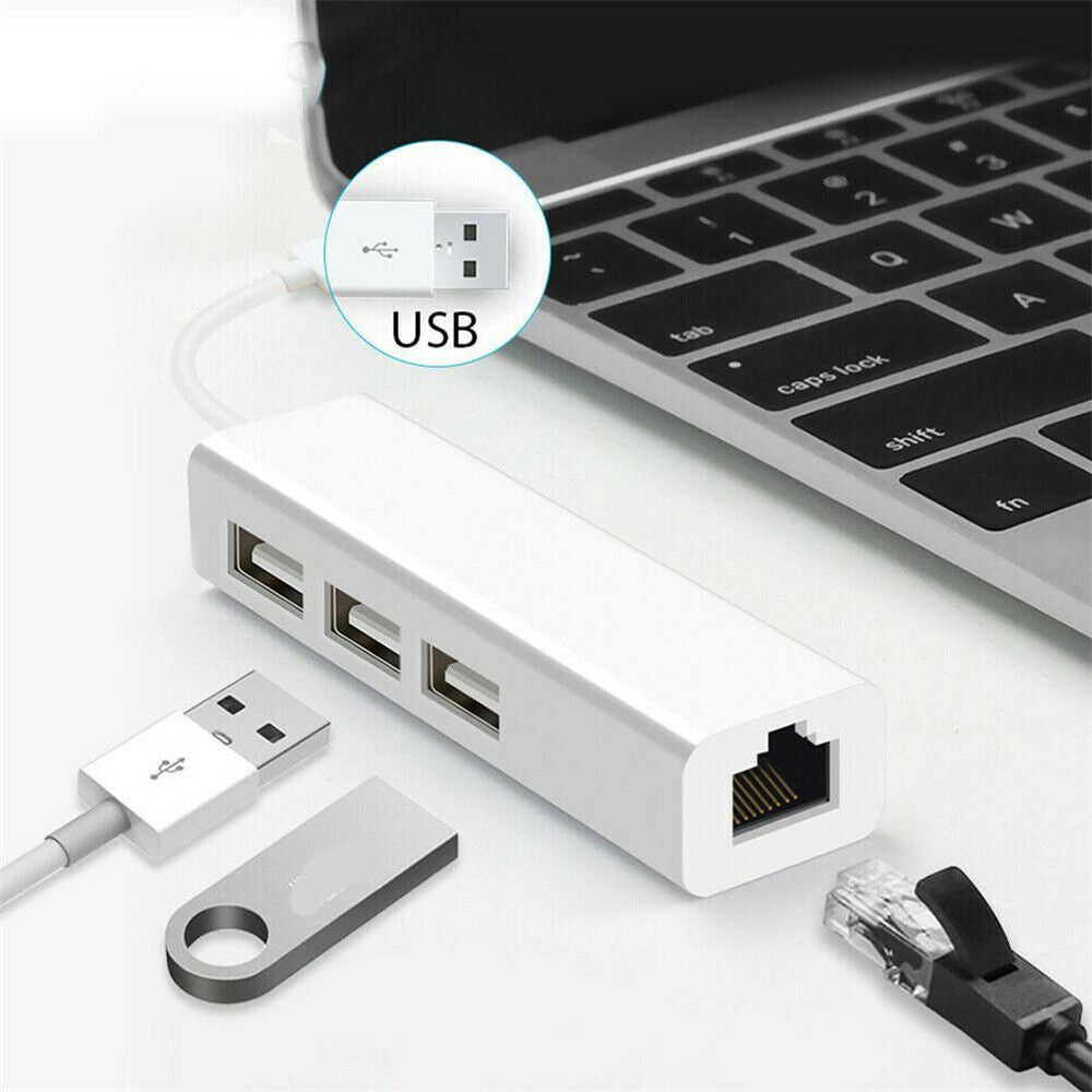 Type C 3.0 to USB 2.0 3-port HUB with RJ45 Fast Ethernet Port Adapter Cable
