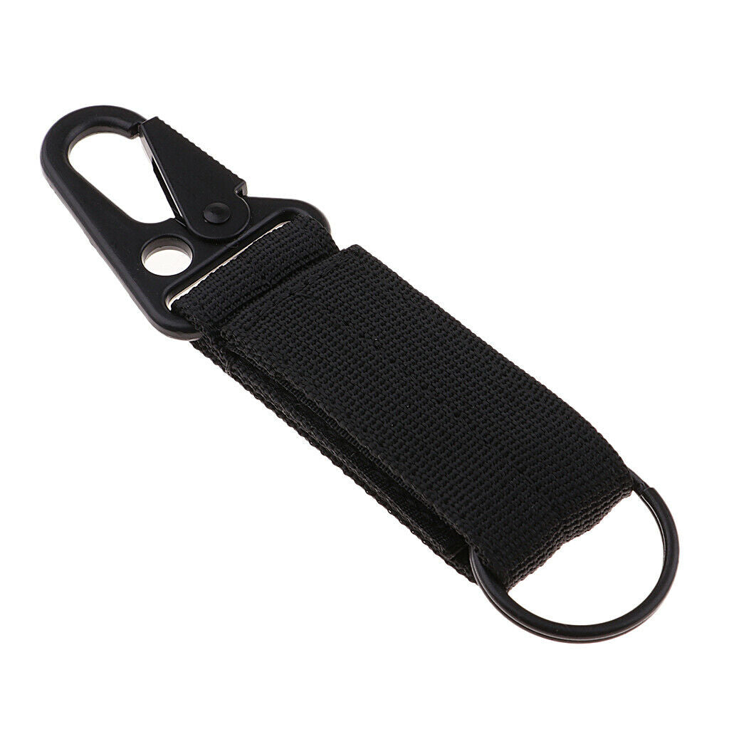 Key Hook Webbing Molle Buckle Hanging Belt Carabiner Clip Black