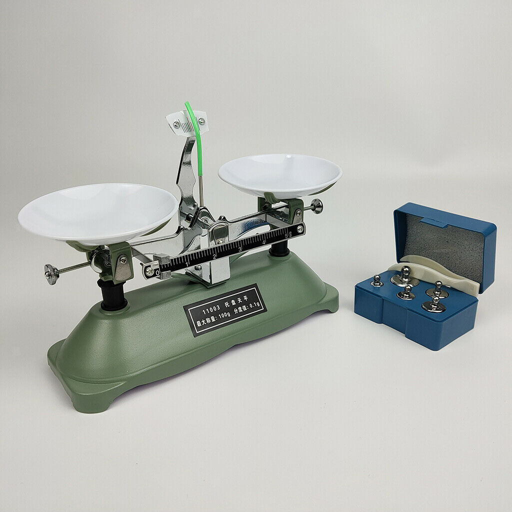 100g Balance Scales, Portable Table Balance Scale with 5 Weights School Physics