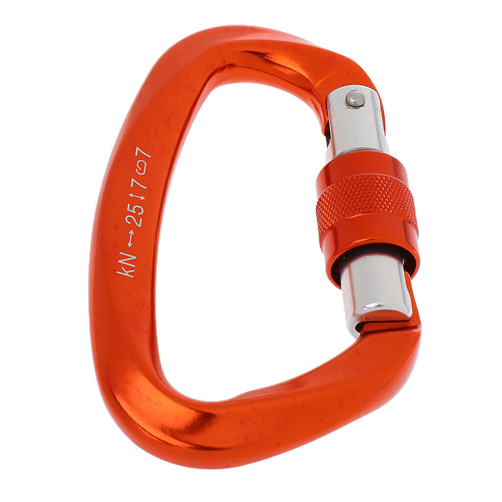 2 Pieces Screw Locking Karabiner, 25KN Carabiner, Rock Climbing, Scaffolding,