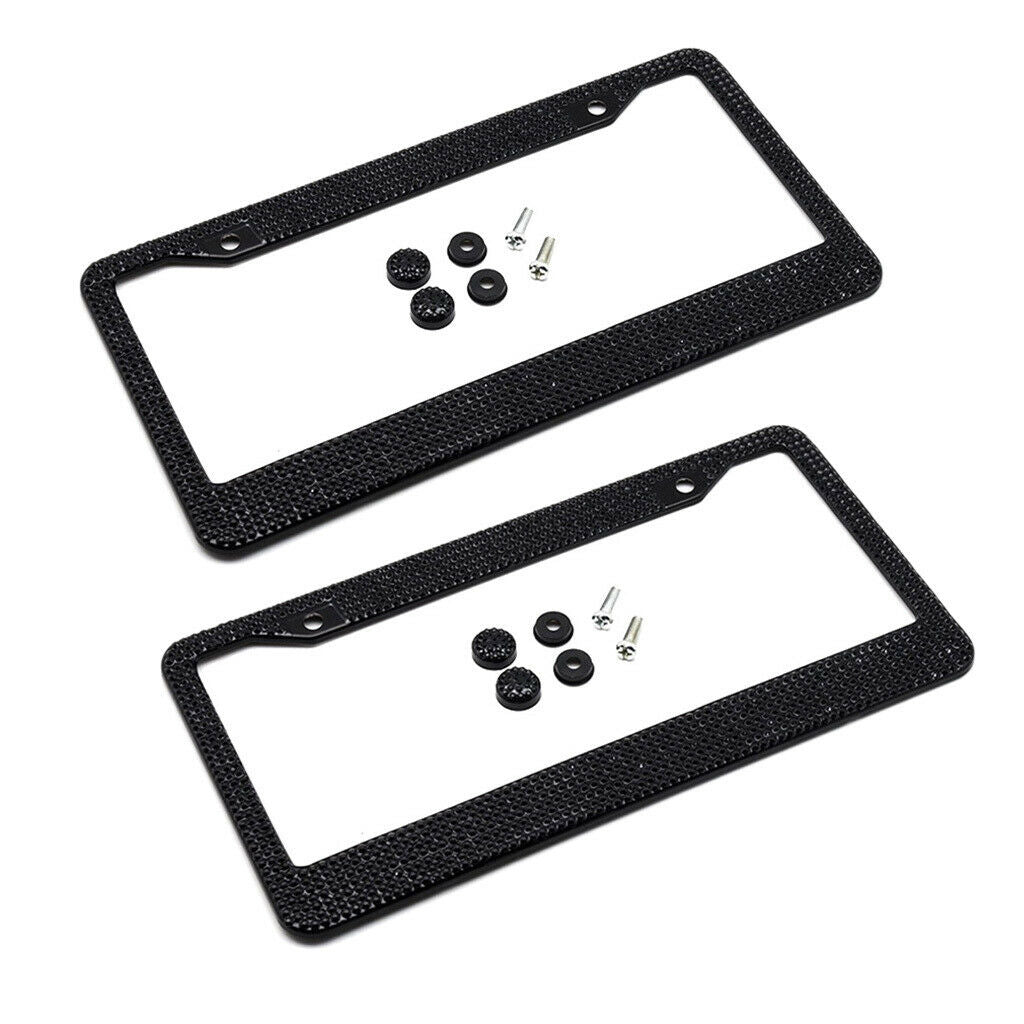 2pcs Metal License Plate Frame Back Front License Plate Holder with Screw