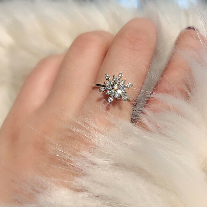 Snowflake Rings Rotating 2020 Fashion  for Women Creative Finger Spinning R Qx