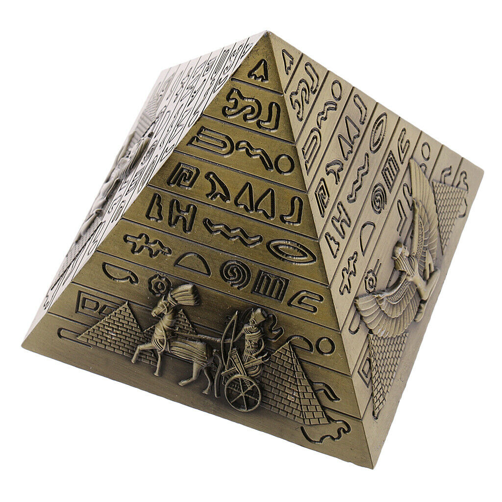2x Egyptian Pyramid Statue Home Furnishing Bedroom Bookcase Decoration