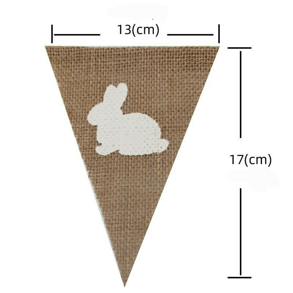 3.5M Cute Triangle Flags Burlap Festival Banner Spring Decor Favors Supplies