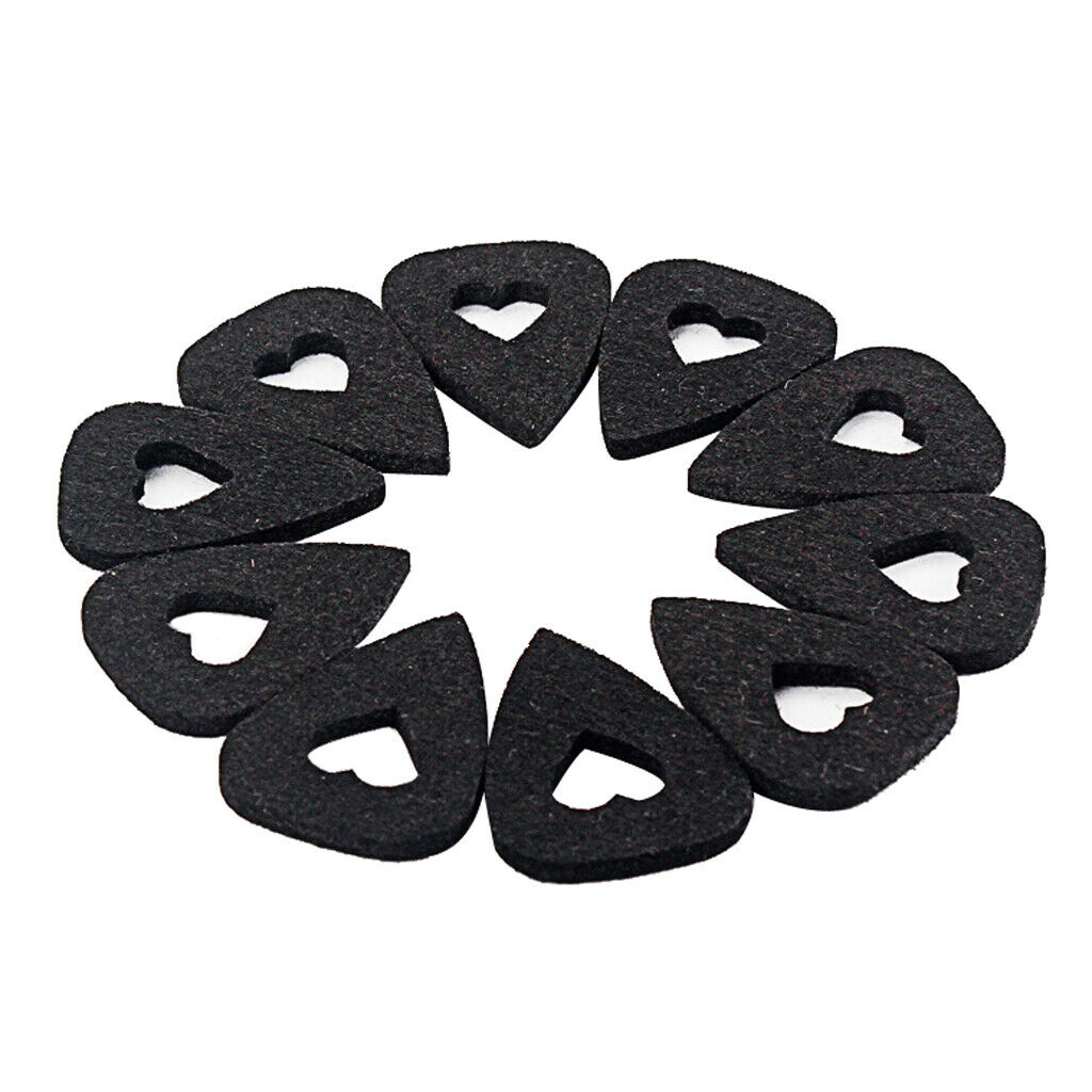 10 Pieces Guitar Ukulele Wool Felt Plectrum Picks for Guitar Parts Black