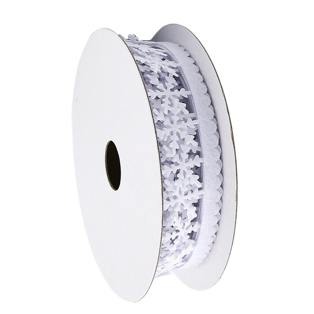 5m 25mm Christmas Snowflake Ribbon Trim DIY Wedding Decoration Gift Wrapping