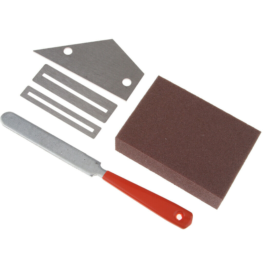 Guitar Tool Set Kit Fret Rocker+Fret File+Grinding Sponge+Fretboard Guard