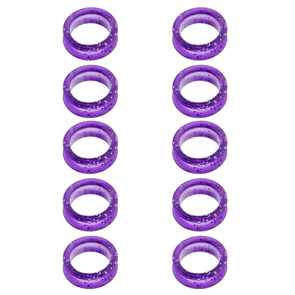 10 Pieces Rubber Scissors Shears Finger Rings Grips for Salon Barber Purple