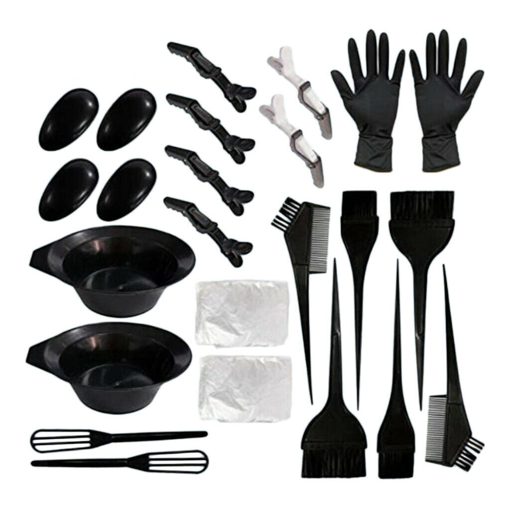 Salon Hair Dyeing Tint Tool Mixing Bowl Brush Disposable Dyeing   24/Set