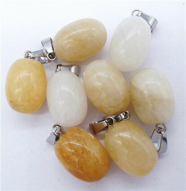 100Pcs 20x12mm Wholesale Natural Yellow Aventurine Oval Pendant Bead HH8239