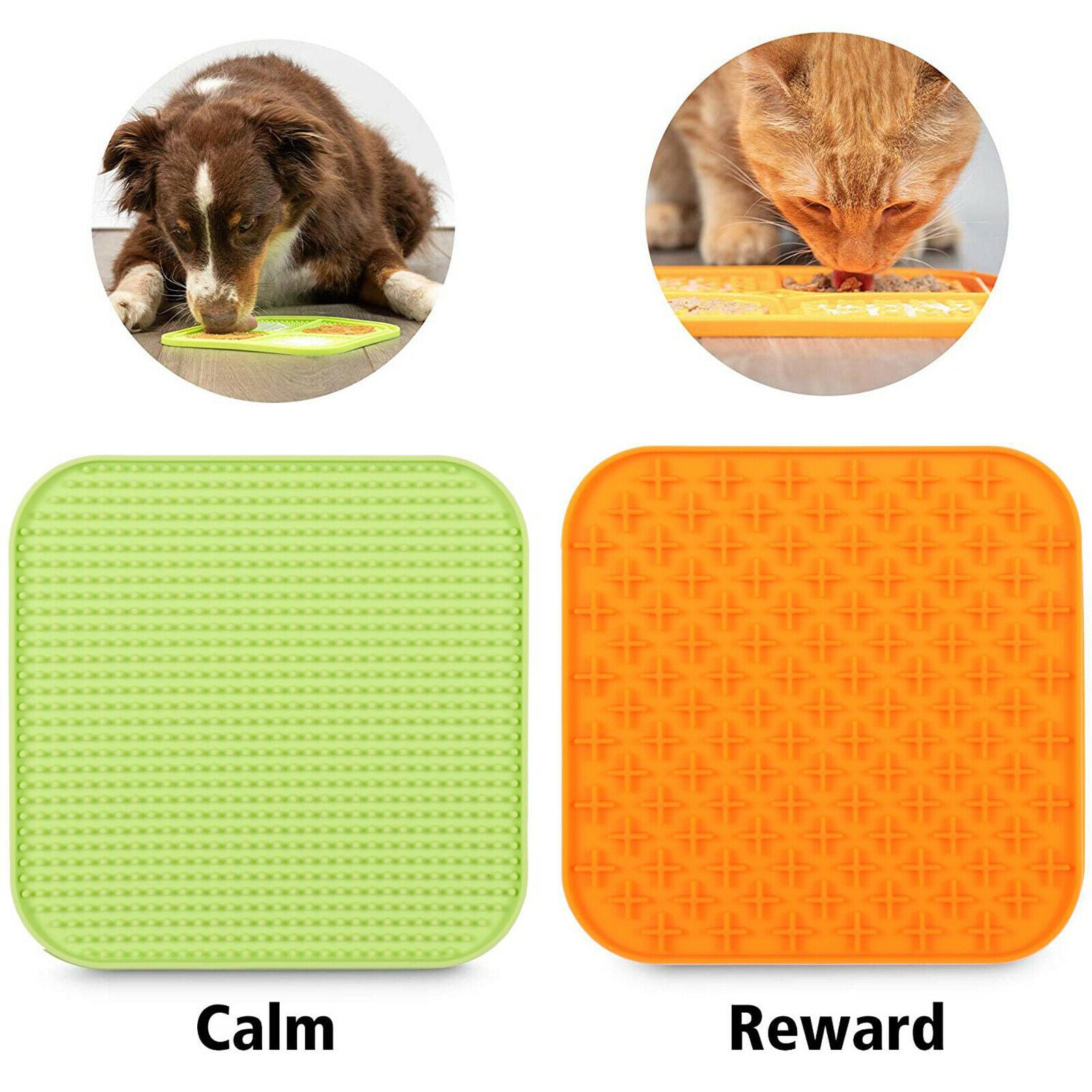 Pet Licking Mat for Dogs Cats Calming Pad Anxiety Relief Slow Feed Blue A