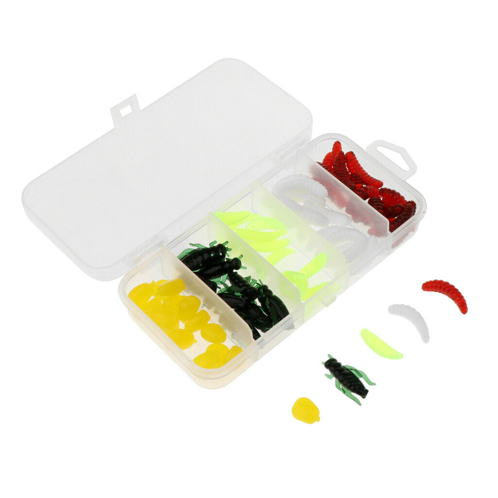 Prettyia   70pcs   Soft   Fishing   Lures   Worm   Insects   Corn   Niblet