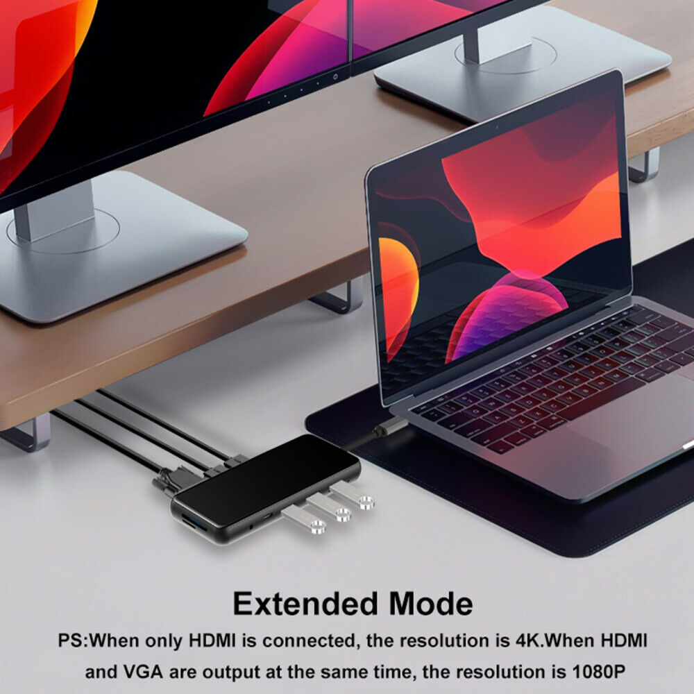 USB C Laptop Docking Station USB 3.0 HDMI VGA RJ45 PD HUB For Laptop Macbook LIN