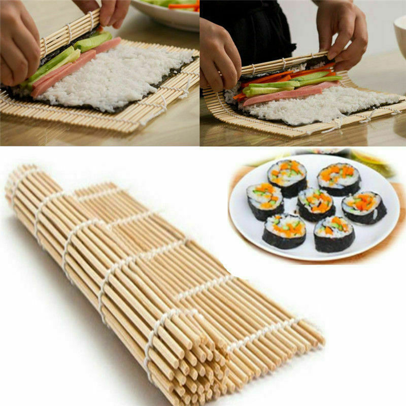 Bamboo Japanese Sushi Mat Rolling Maker With Rice Paddle Makisu DIY Cooking Tool