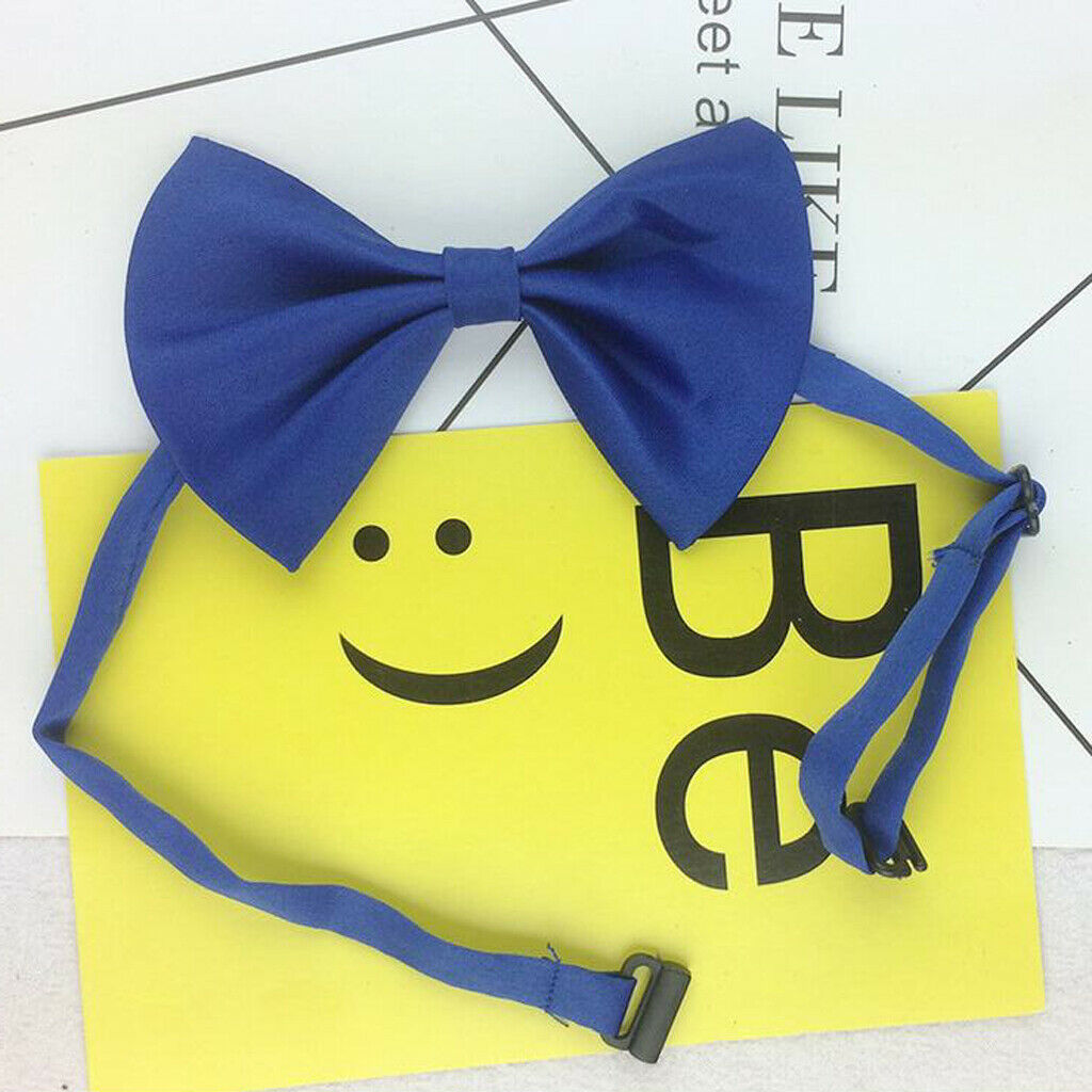 10Pcs Children Classic Pre-Tied Bow Tie Formal Solid Tuxedo Blue