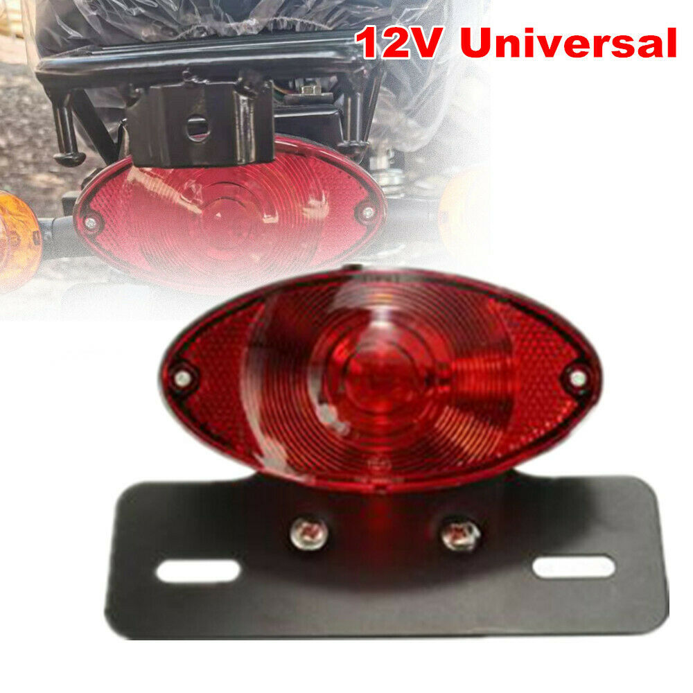 Retro Red LED Rear Brake Light Motorcycle Tail Turn Signal License Plate Lamp