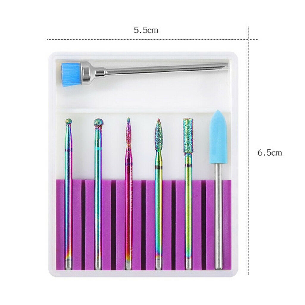 7x Tungsten Steel Nail Art Drill Bits Set Acrylic Nails Polishing Bit Kit 9