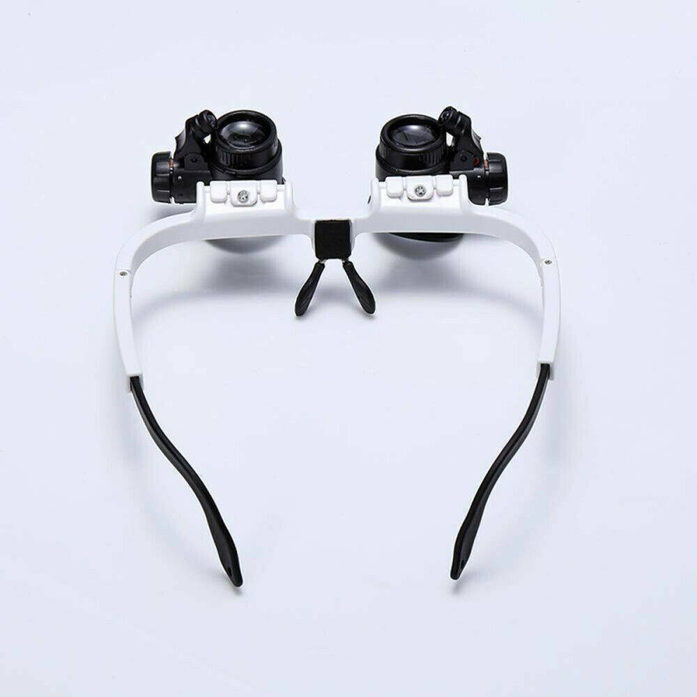 8x 15x 23x Head Repair Jeweler Watch Clock Magnifier Glass Loupe With LED Light