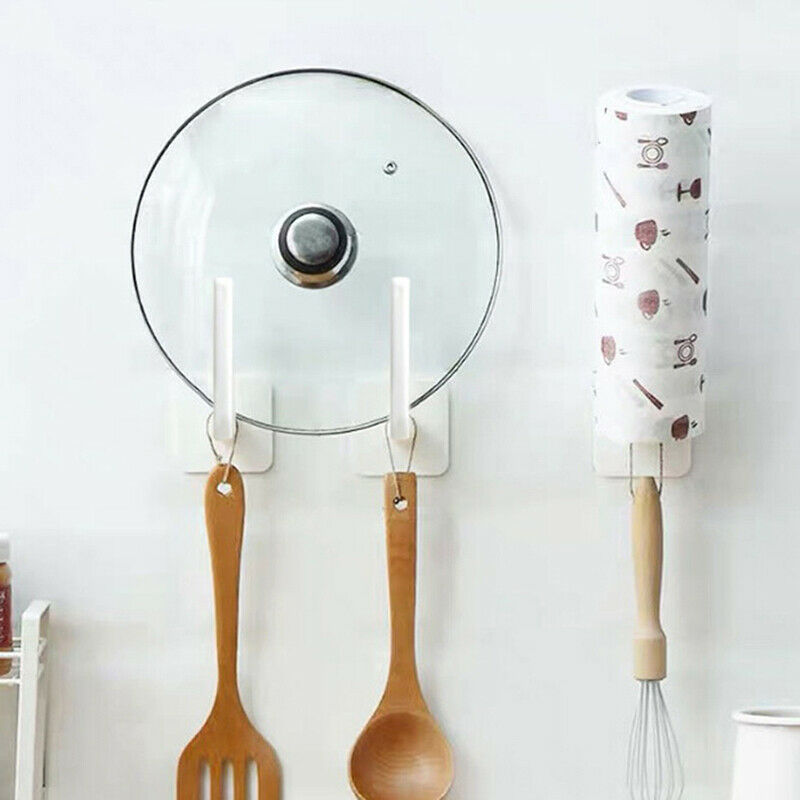 2PCS Multifunctional Hook Hanging Hanger Tool Kitchen Plastic Bedroom Punch-f SJ