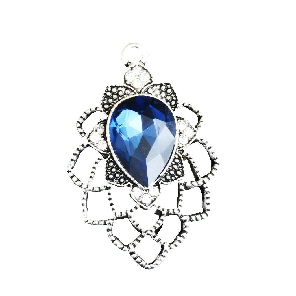10x Flower Rhinestone Charms Pendants for DIY Necklace Jewelry Findings