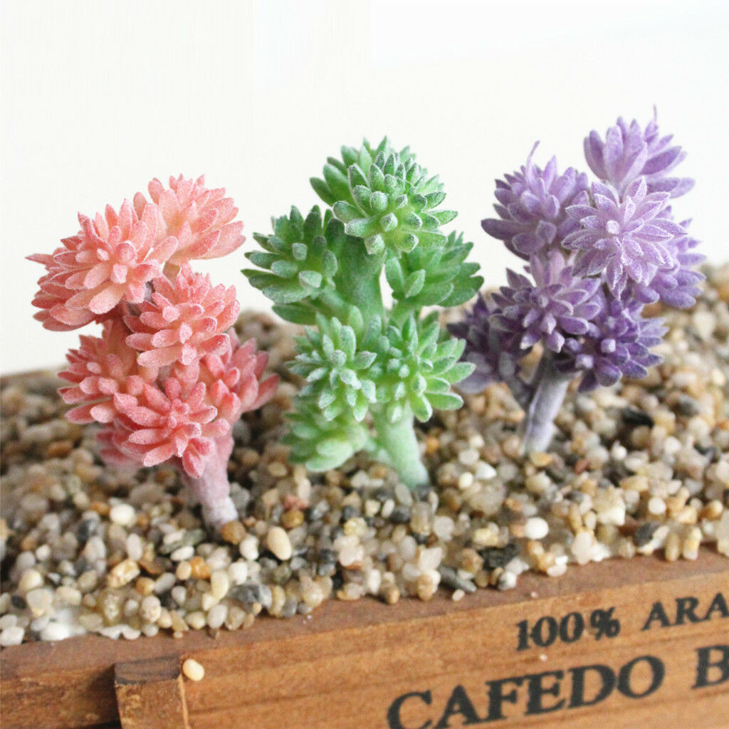 1Piece Family Succulents Artificial Potted For Home Garden Tabletop Decor #3