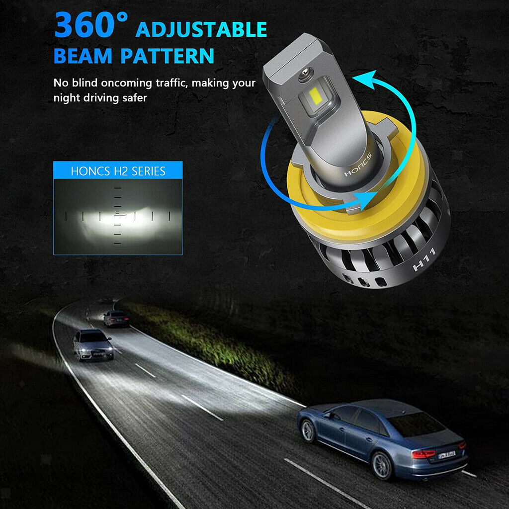 2x H7 LED Headlight Bulbs CNC Conversion Kit 35W Dustproof for Halogen Bulbs