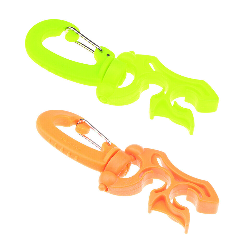 2 Units of Diving Hose Support Buckles Made of Orange And Yellow Silicone