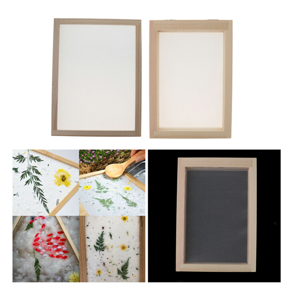 2x Mixed Wooden Paper Making Mould Frame Screen for Paper Recycling Art DIY