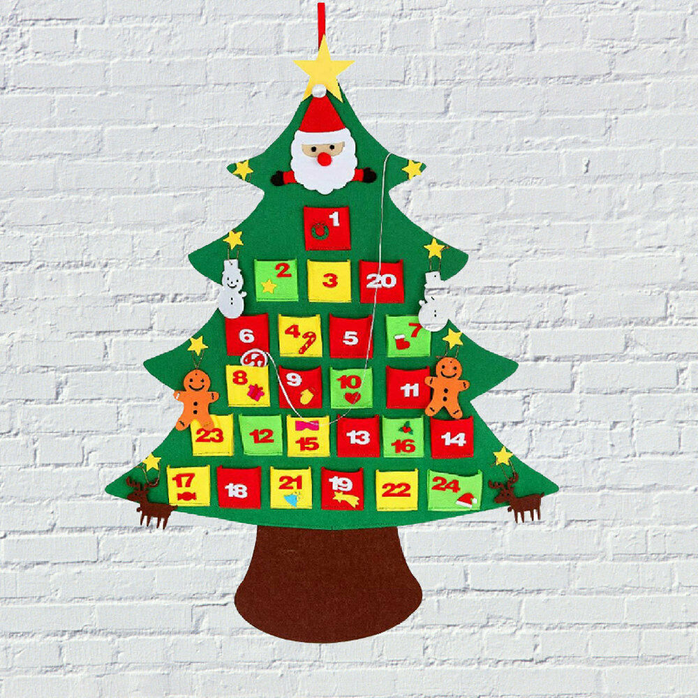 Christmas Advent Calendar Wall Hanging DIY Countdown w/Pockets Xmas Decor New.