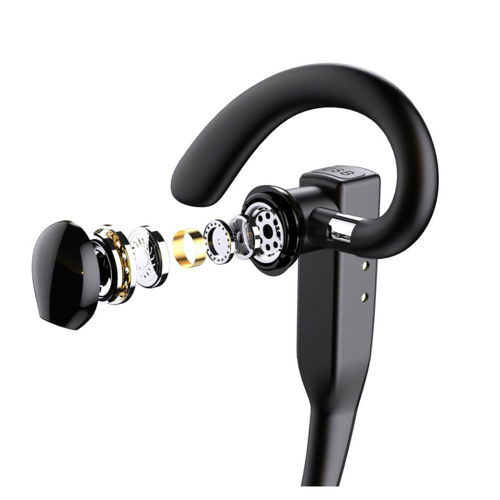 Bluetooth Earpiece for Cell Phones Hands-Free Headset with Mic Laptop Office