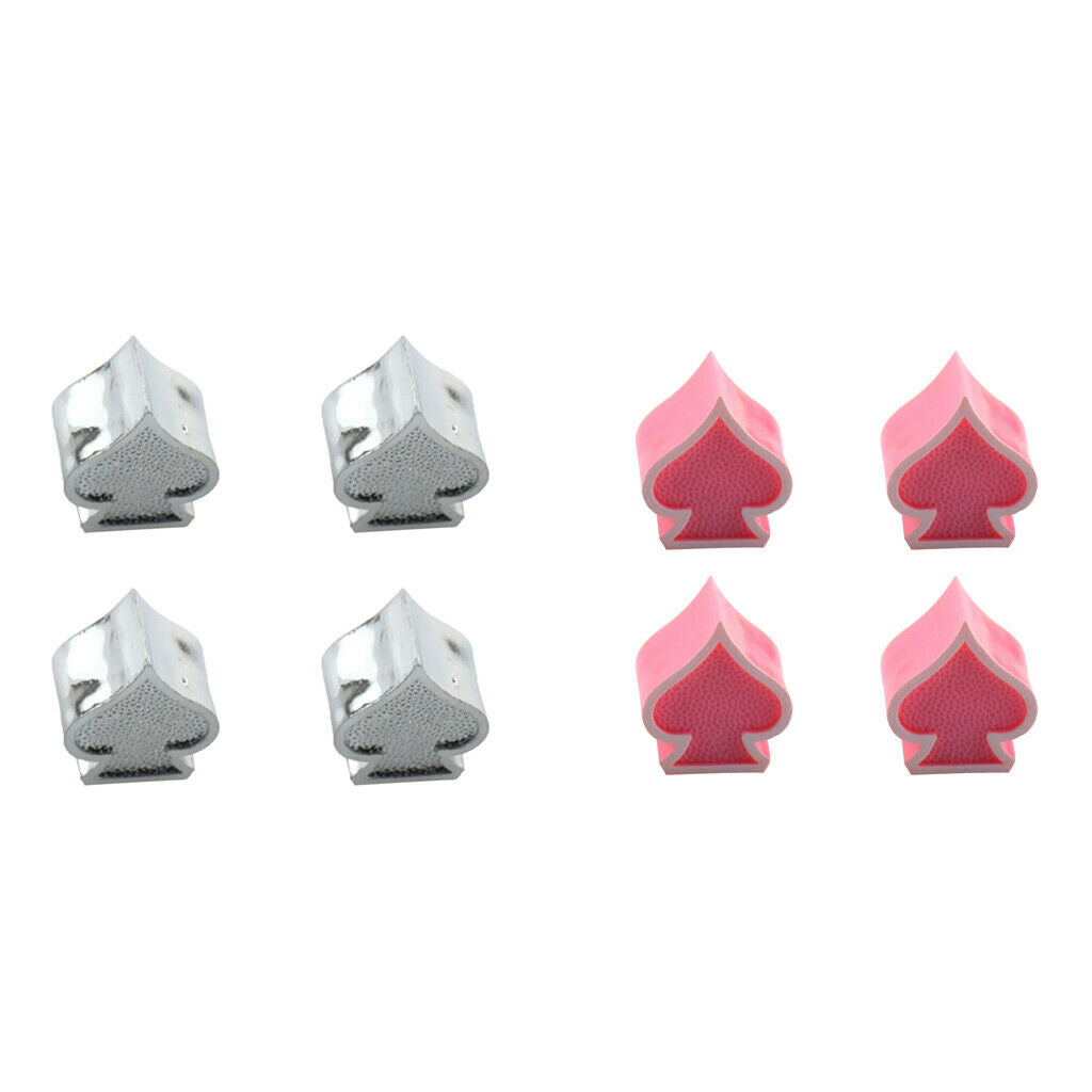 8X Car Custom Ace of Spades Wheel Tire Air Valve Stem Cover Caps Pink Sliver