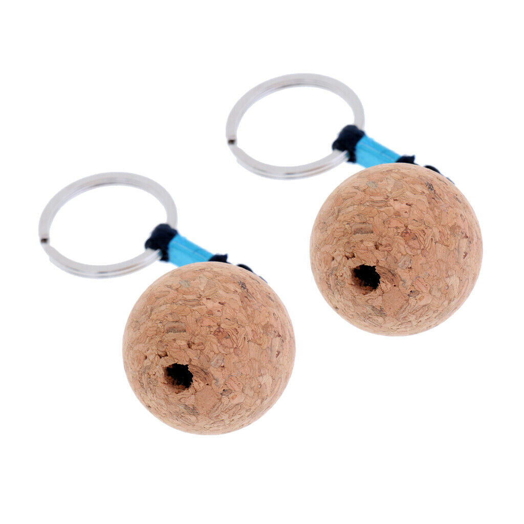 2x Safety 3.5cm Floating Cork Keyring Buoyant Key Ring Water Float Key Chain