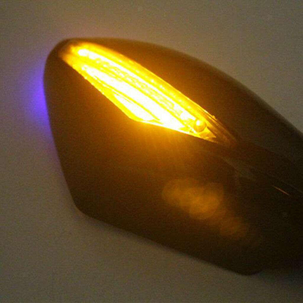 1 Pair Motorcycle Rear View Side Mirrors With Turn Light Screw Adapters